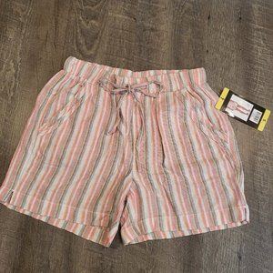 Pink, White, and Tan Stripped Shorts